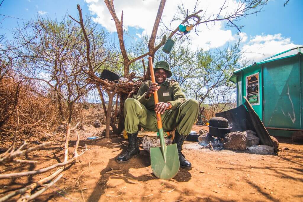 Ranger with shovel